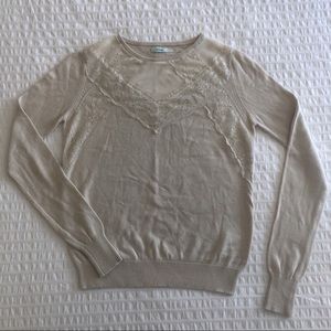 Urban Outfitters sheer lace inlay crewneck sweater
